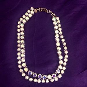 J Crew Double Strand Crystal Necklace Never Worn!!